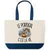 Grand Sac Cabas Fond Bleu Le Portugal c'est la vie