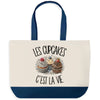Grand Sac Cabas Fond Bleu Les cupcakes c'est la vie