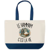 Grand Sac Cabas Fond Bleu Le hammam c'est la vie