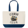 Grand Sac Cabas Fond Bleu Les blaireaux c'est la vie