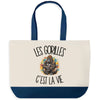 Grand Sac Cabas Fond Bleu Les gorilles c'est la vie
