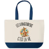 Grand Sac Cabas Fond Bleu Les kangourous c'est la vie
