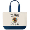Grand Sac Cabas Fond Bleu Les aigles c'est la vie