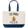Grand Sac Cabas Fond Bleu Être parisien c'est la vie