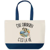 Grand Sac Cabas Fond Bleu Être chirurgien c'est la vie