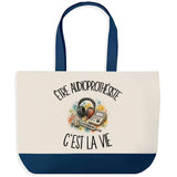 Grand Sac Cabas Fond Bleu Être audioprothésiste c'est la vie