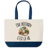 Grand Sac Cabas Fond Bleu Être diététicien c'est la vie
