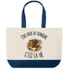 Grand Sac Cabas Fond Bleu Être prof de français c'est la vie