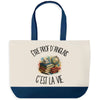 Grand Sac Cabas Fond Bleu Être prof d'anglais c'est la vie