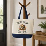 Grand Sac Cabas Fond Bleu Être prof d'histoire c'est la vie