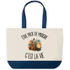 Grand Sac Cabas Fond Bleu Être prof de musique c'est la vie