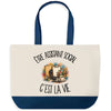 Grand Sac Cabas Fond Bleu Être assistant social c'est la vie