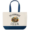 Grand Sac Cabas Fond Bleu Être documentaliste c'est la vie