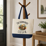Grand Sac Cabas Fond Bleu Être documentaliste c'est la vie