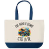 Grand Sac Cabas Fond Bleu Être agent de sécurité c'est la vie