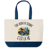 Grand Sac Cabas Fond Bleu Être agent de sécurité c'est la vie