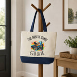 Grand Sac Cabas Fond Bleu Être agent de sécurité c'est la vie
