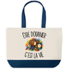 Grand Sac Cabas Fond Bleu Être douanier c'est la vie