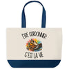 Grand Sac Cabas Fond Bleu Être cordonnier c'est la vie