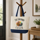 Grand Sac Cabas Fond Bleu Être cordonnier c'est la vie