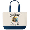 Grand Sac Cabas Fond Bleu Être horloger c'est la vie