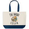 Grand Sac Cabas Fond Bleu Être tapissier c'est la vie