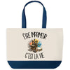 Grand Sac Cabas Fond Bleu Être imprimeur c'est la vie
