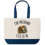 Grand Sac Cabas Fond Bleu Être palefrenier c'est la vie