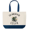 Grand Sac Cabas Fond Bleu Être aiguilleur du ciel c'est la vie