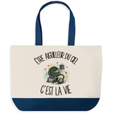 Grand Sac Cabas Fond Bleu Être aiguilleur du ciel c'est la vie