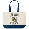 Grand Sac Cabas Fond Bleu Être cariste c'est la vie
