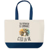 Grand Sac Cabas Fond Bleu Être préparateur de commandes c'est la vie