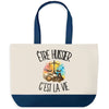 Grand Sac Cabas Fond Bleu Être huissier c'est la vie