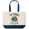Grand Sac Cabas Fond Bleu Être technicien c'est la vie