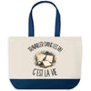 Grand Sac Cabas Fond Bleu Travailler dans les RH c'est la vie