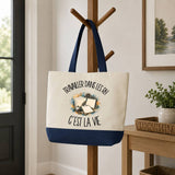 Grand Sac Cabas Fond Bleu Travailler dans les RH c'est la vie