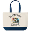 Grand Sac Cabas Fond Bleu Être femme de chambre c'est la vie