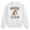 Sweat Gris Chiné Mon Beagle c'est ma vie