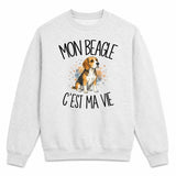 Sweat Gris Chiné Mon Beagle c'est ma vie