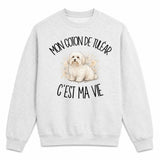 Sweat Gris Chiné Mon Coton de Tuléar c'est ma vie