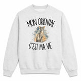 Sweat Gris Chiné Mon Oriental c'est ma vie