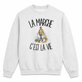 Sweat Gris Chiné La marche c'est la vie