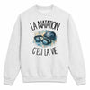 Sweat Gris Chiné La natation c'est la vie