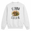 Sweat Gris Chiné Le sauna c'est la vie