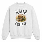 Sweat Gris Chiné Le sauna c'est la vie