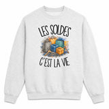 Sweat Gris Chiné Les soldes c'est la vie