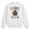 Sweat Gris Chiné Les gorilles c'est la vie