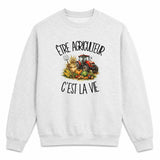 Sweat Gris Chiné Être agriculteur c'est la vie
