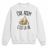 Sweat Gris Chiné Être ATSEM c'est la vie