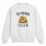 Sweat Gris Chiné Être boulanger c'est la vie